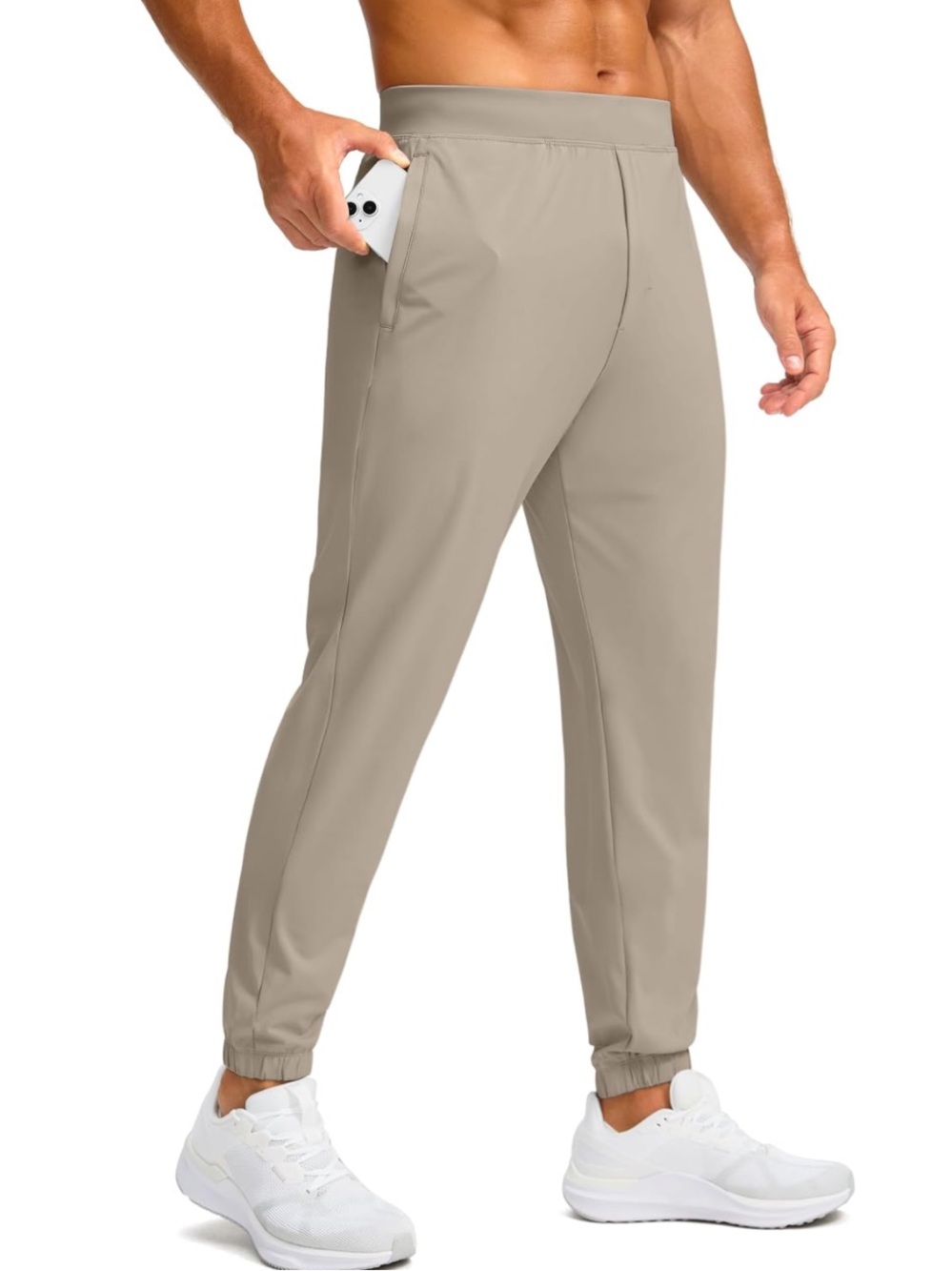Men's 28inch Small Casual Jogger Pants Taupe NWT
